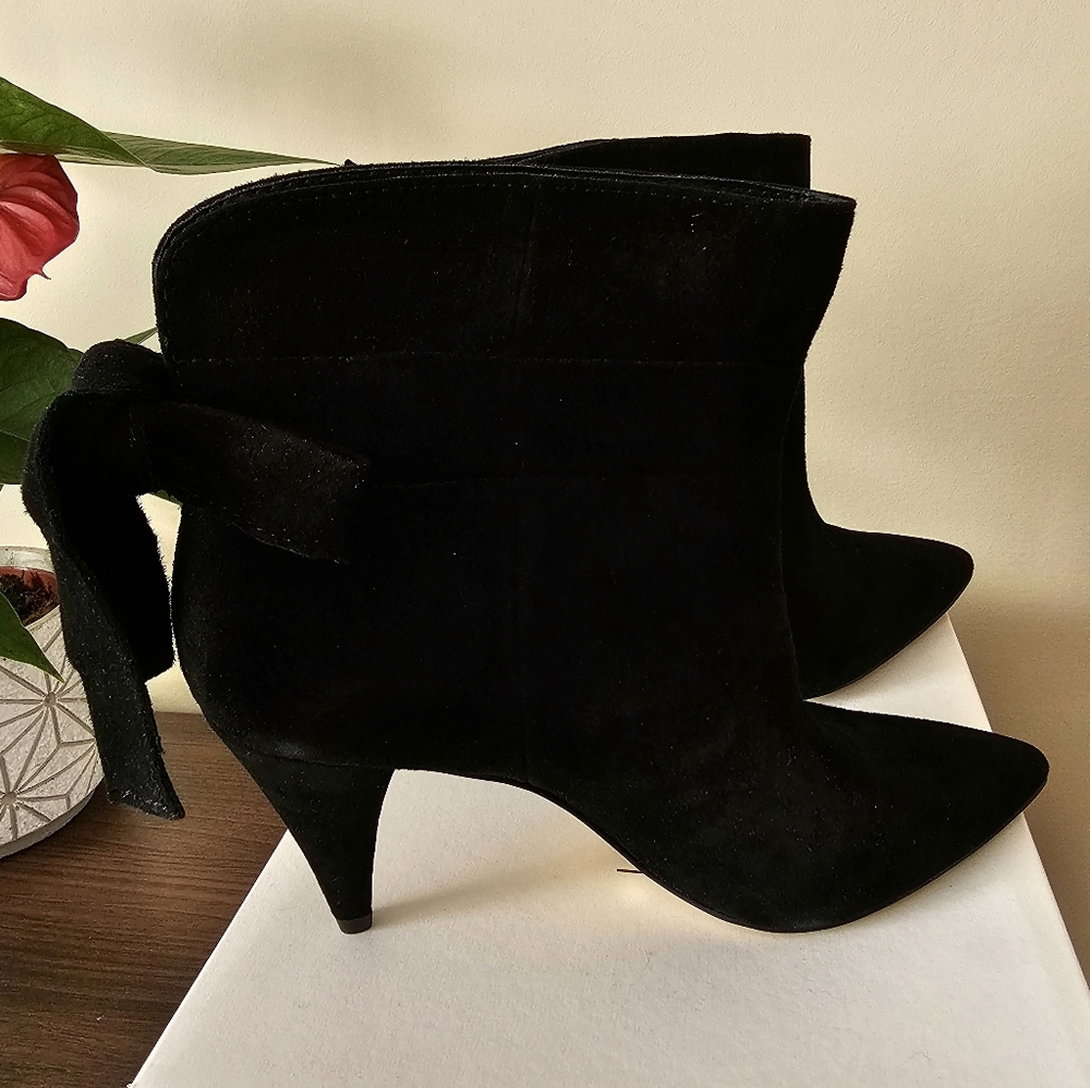 Brand New Lord and Taylor Effie black suede ankle bootie